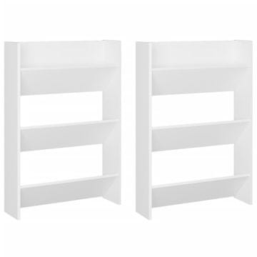 Vidaxl Zidni ormarići za cipele 2 kom bijeli 60 x 18 x 90 cm drveni