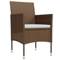 Vidaxl 7-dijelni vrtni blagovaonski set s jastucima smeđe-crni