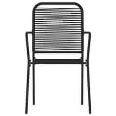 Vidaxl 7-dijelni vrtni blagovaonski set crni