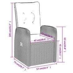 Vidaxl 7-dijelni vrtni blagovaonski set s jastucima crni