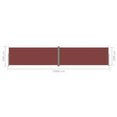 Vidaxl Uvlačiva bočna tenda smeđa 200 x 1000 cm