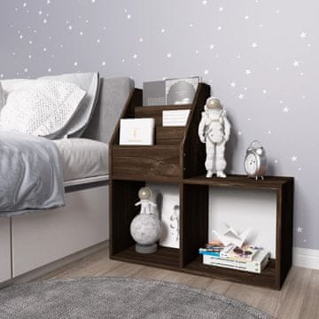 Vidaxl Dječji stalak za časopise dimljeni hrast 71x30x78,5 cm