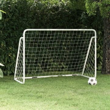 Vidaxl Nogometni gol s mrežom, bijeli, 180x90x120, čelik