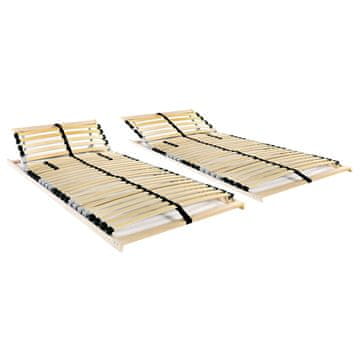 Vidaxl Okviri za krevet, 2 kom, 28 letvica, 7 zona, 80 x 200 cm