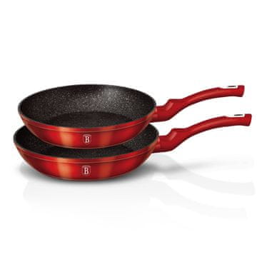 Set od 2 tave s granitnim premazom 22/26 cm Metallic Line Bordo BH-1612-Nf