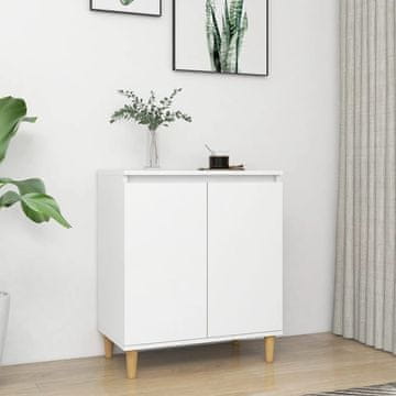 Vidaxl Ormarić s drvenim nogama bijeli 60x35x70 cm