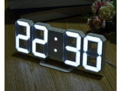 Verk 3D LED budilica i elektronički termometar s bijelim alarmom