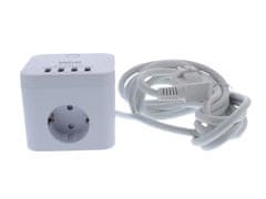 Well zaštita od prenapona EXTS-3S3M-USB4-WL, 3x utičnica 230V + 4x USB, 16A, 3680W, 3m