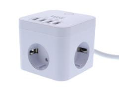 Well zaštita od prenapona EXTS-3S3M-USB4-WL, 3x utičnica 230V + 4x USB, 16A, 3680W, 3m