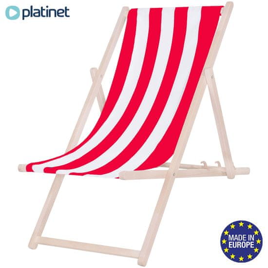 Platinet PSW drvena ležaljka, prugasta, crveno-bijela