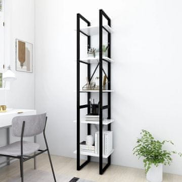 Vidaxl Biblioteka s 5 katova bijela 40x30x175 cm