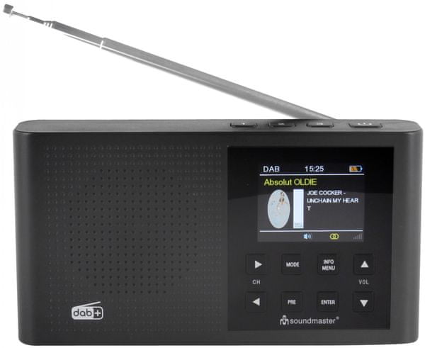 moderni radio prijemnik soundmaster DAB165SW dobar zvuk fm dab plus tuner baterija napajanje osvjetljenje zaslona izlaz za slušalice funkcija spavanja zatamnjenje zaslona