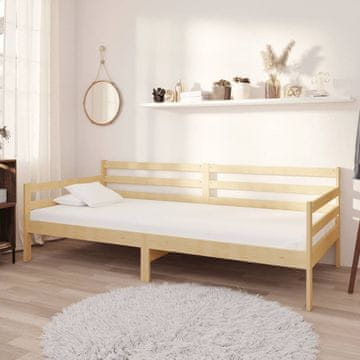 Vidaxl Dnevni krevet s madracem, 90x200 cm, Masivni borov drvo
