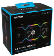 Lian Li SL120 ventilator za kućište, RGB, 120 mm, 3 komada i kontroler, crni (UF-SL120-3B)