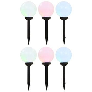 Vidaxl Vanjske solarne svjetiljke 6 kom LED kuglaste 20 cm RGB