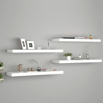 Vidaxl Zidne police, 4 kom, bijele, 80 x 23,5 x 3,8 cm, MDF