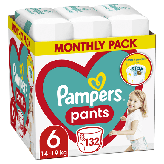 Pampers pelene gaćice Pants 6 (15+ kg) 132 komada - Mjesečno pakiranje