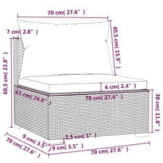 Vidaxl 12-dijelna vrtna garnitura od poliratana s jastucima smeđa