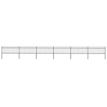 Vidaxl Vrtna ograda s vrhom koplja Čelik 1070x80 cm Crna