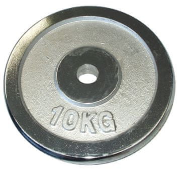 ACRAsport Kromirani uteg (disk) za utege 10 kg - S OTVOROM ZA ŠIPKU PROMJERA 28 mm