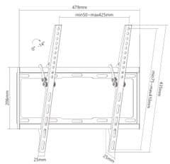 MAX nosač MTM1005T za TV 81,2 cm (32") - 139,7 cm (55"), crni