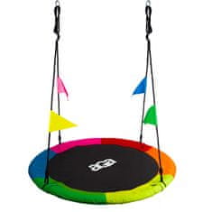 Aga Viseća ljuljačka krug 120 cm Šestobojna s zastavicama
