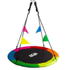 Aga Viseća ljuljačka krug 120 cm Šestobojna s zastavicama