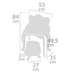 DeCuevas 55534A stol sa ogledalom i drvenom stolicom Magic Maria 2022, toaletna, drvena