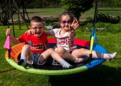 Aga Viseća ljuljačka krug 120 cm Šestobojna s zastavicama