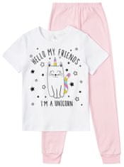 Garnamama pidžama za djevojčice s printom, koji svijetli u mraku, roza, 98 (md122491_fm3)