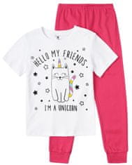 Garnamama pidžama za djevojčice s printom, koji svijetli u mraku, roza, 104 (md122491_fm4)