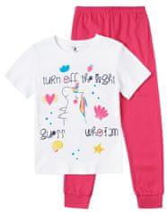 Garnamama pidžama za djevojčice s printom, koji svijetli u mraku, roza, 104 (md122491_fm8)