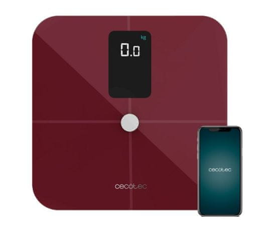 Cecotec Surface Precision 10400 Smart Healthy Vision osobna vaga, crvena