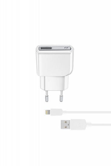 CellularLine kućni punjač USB, 12 W + Lightning kabel, 100 cm, bijela (ACHUSBMFIIPH2AW)