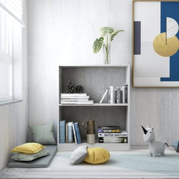 Vidaxl Polica za knjige, betonsko-siva, 60x24x74,5 cm, iverica
