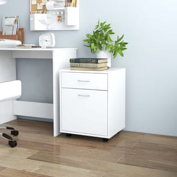 Vidaxl Ormarić na kotačima Bijeli 45x38x54 cm Materijal na bazi drveta