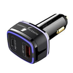 Blitzwolf BW-SD8 auto punjač USB / USB-C 100W, crno