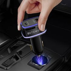 Blitzwolf BW-SD8 auto punjač USB / USB-C 100W, crno
