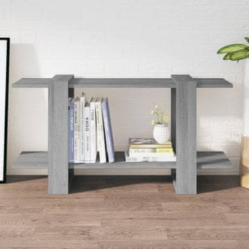 Vidaxl Polica za knjige, siva sonoma hrast, 100x30x51 cm