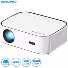 Byintek K45 LED projektor, Full HD, Android, WiFi, Bluetooth, 1 GB + 16 GB, bijeli