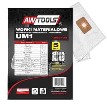 AWTOOLS SET MIKROFIBAR VREĆICA 5 KOM UM1, GAS35 VC3011L VC3510L VC3511L