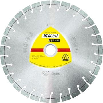 KLINGSPOR SEGMENTIRANA DIJAMANTNA PILA 230 mm x 2,6 mm x 22,2 mm SUPRA DT600U, ARMIRANBETON