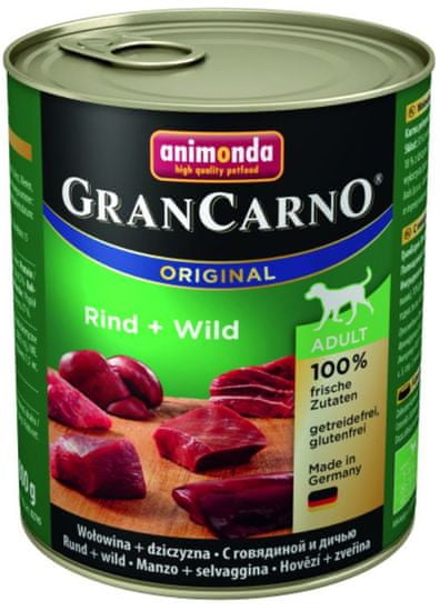 Animonda mokra hrana za odrasle pse Grancarno - govedina, divljač, 6 x 800 g