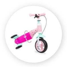 MoMi ELIOS 2u1 bicikl bez pedala i romobil, roza