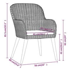 Vidaxl 7-dijelni vrtni blagovaonski set s jastucima smeđi