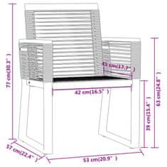 Vidaxl 7-dijelni vrtni blagovaonski set crni