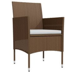 Vidaxl 7-dijelni vrtni blagovaonski set s jastucima smeđe-crni