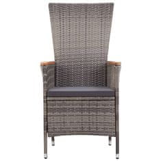 Vidaxl 7-dijelni vrtni blagovaonski set s jastucima sivi