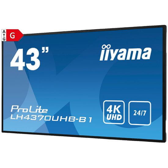 iiyama LH4370UHB-B1 monitor, 4K, LCD, LED, VA, HDMI, 107,9 cm (42,5")