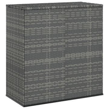 Vidaxl Kutija za vrtne jastuke, PE ratan, 100x49x103,5 cm, siva